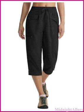 Lightweight Hiking Capri Pants Quick Dry 7 Pockets 19 Inseam
